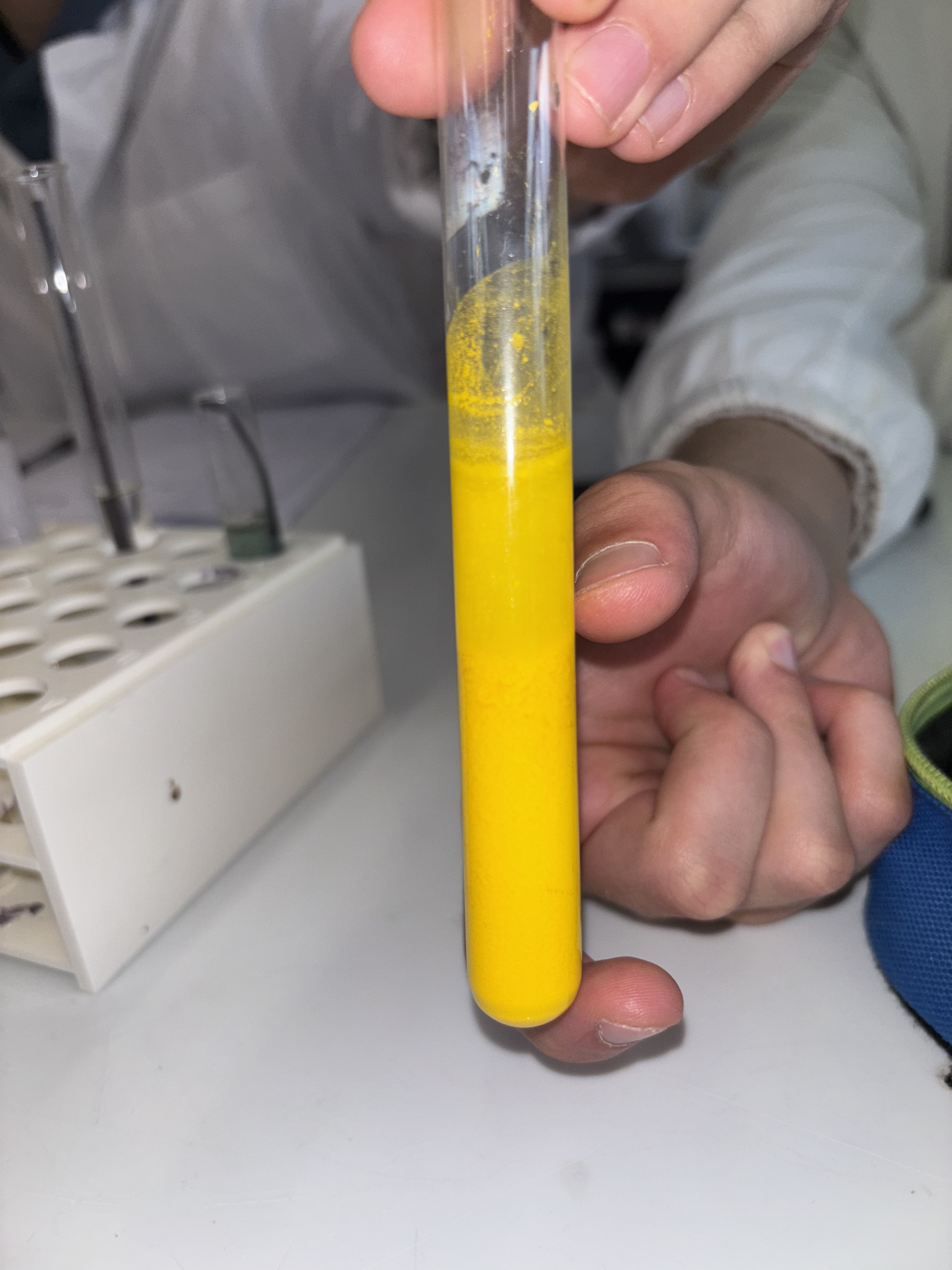 Provetta con PbI2 giallo intenso